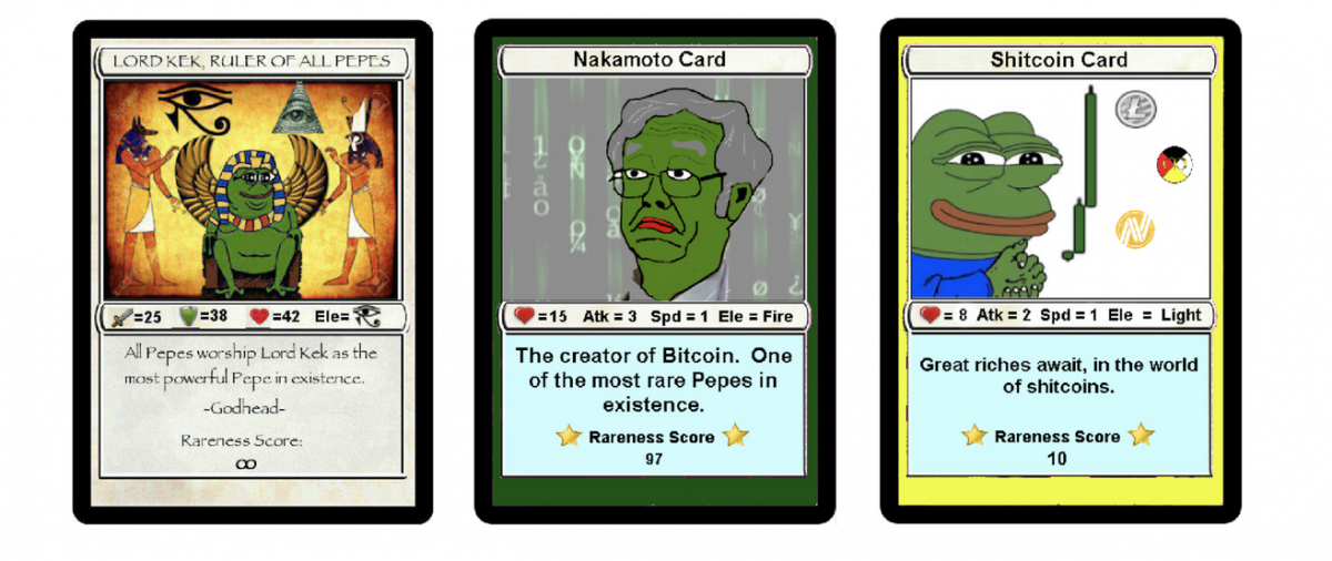 An image of rare pepes trading cards