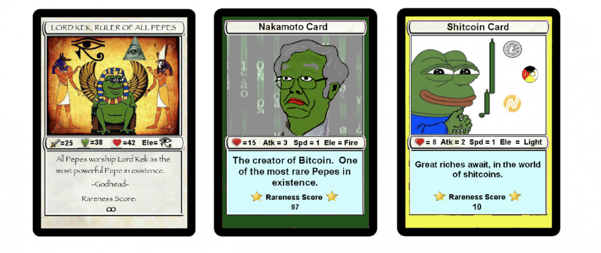 An Image Of Rare Pepes Trading Cards