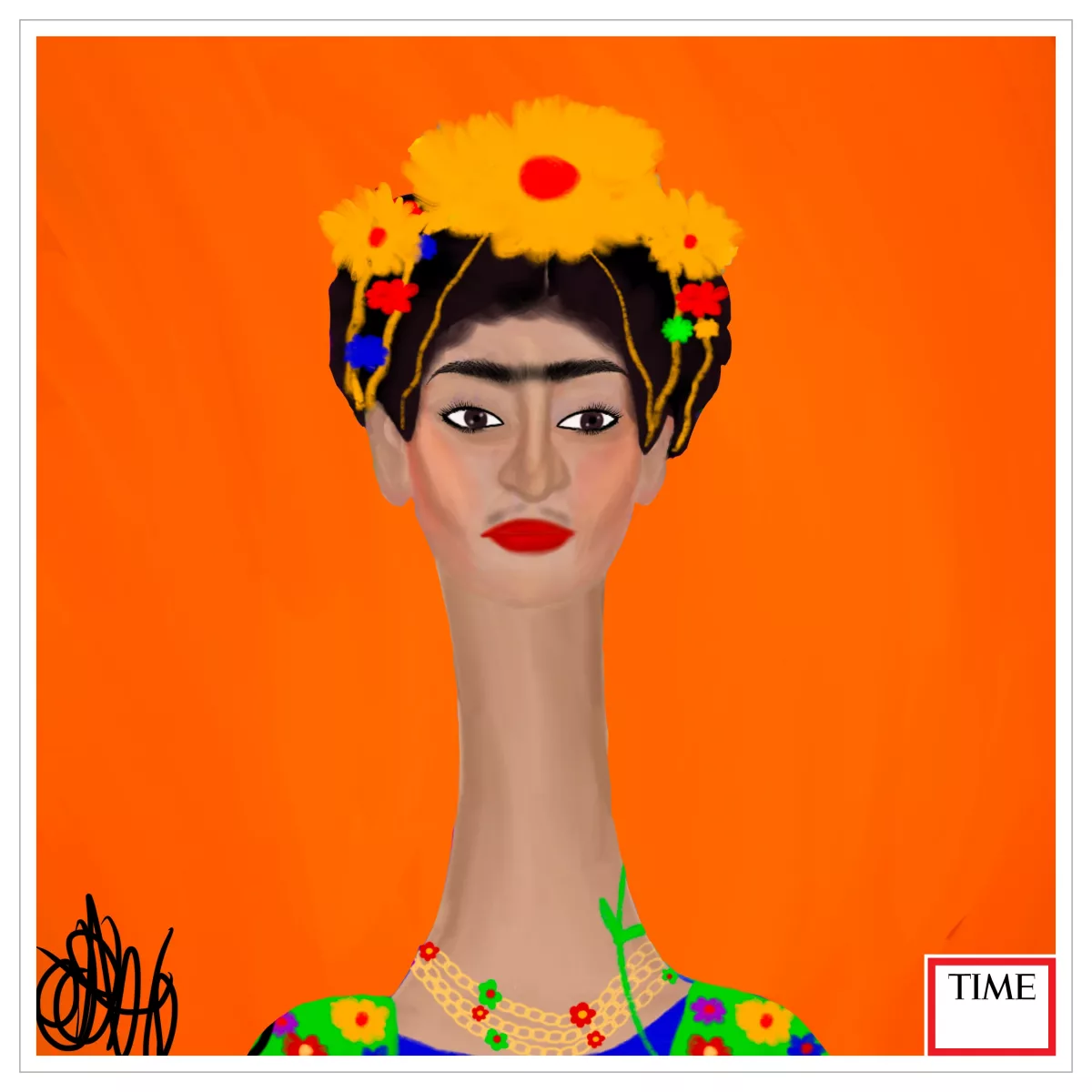 Long Neckie Frida Kahlo