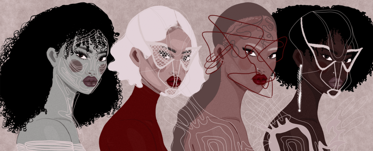 four of Lana Denina's illustrated women