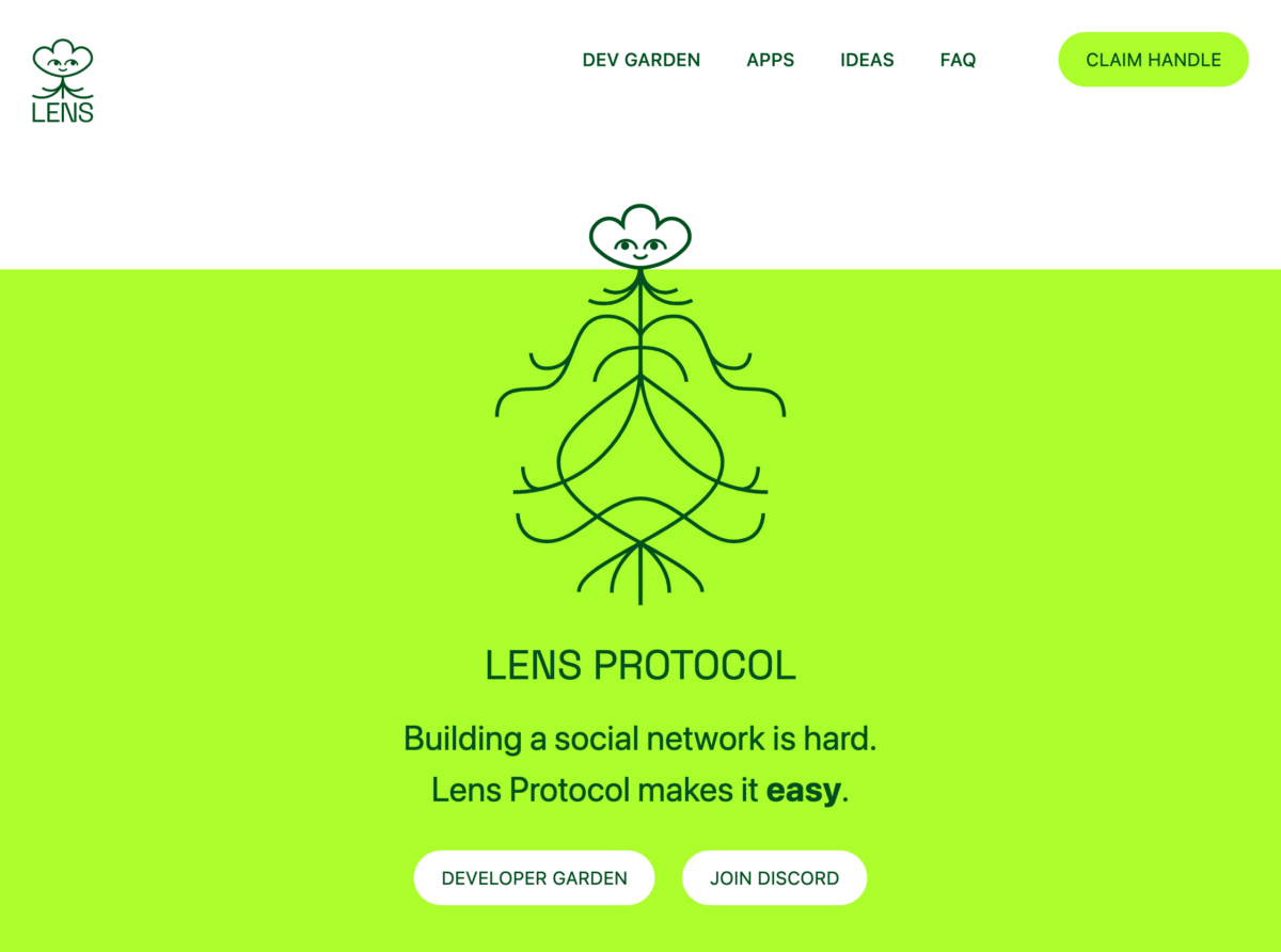 Lens Protocol Homepage