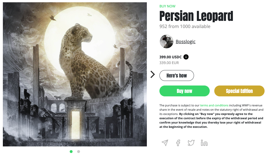 Leopardo persa WWF comprar ahora pantalla