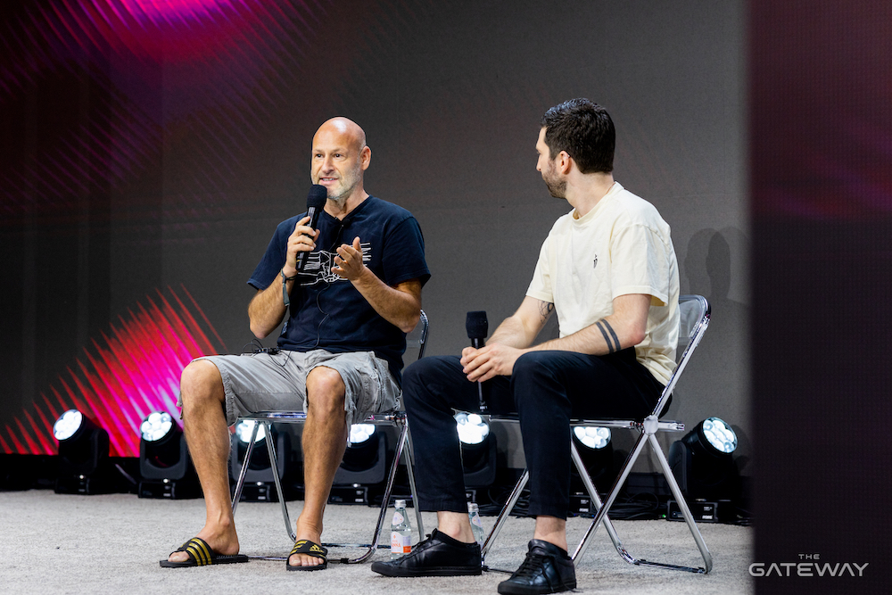 Jospeh Lubin and Matt Medved sitting on stage at The Gateway