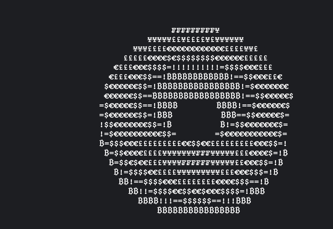 An "o" made out of other text