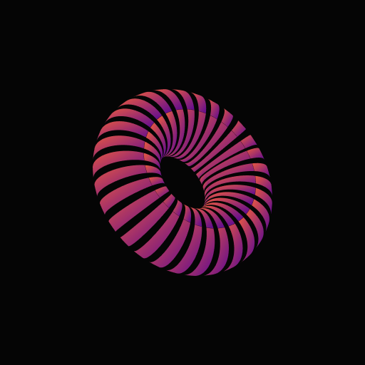 A pink circle on a black background