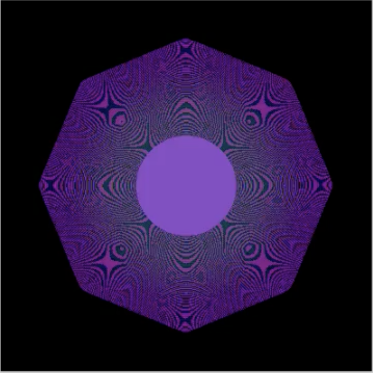A still of the Quantum NFT, a pixelated purple dot.