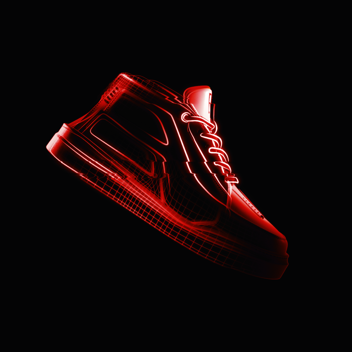 Renault sneaker in red on black background