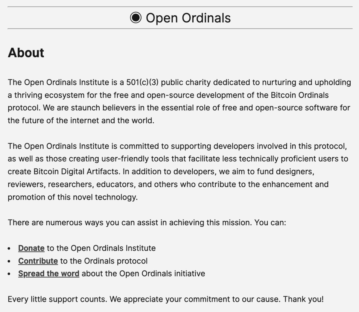 Ordinals Launches Non Profit To Support Open Source Developers Ordinals Launches Non Profit To Support Open Source Developers